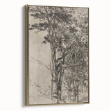 Forest Silhouette Etching - Mysterious Gothic Nature Wall Art Decor