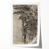 Forest Silhouette Etching - Mysterious Gothic Nature Wall Art Decor