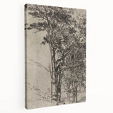 Forest Silhouette Etching - Mysterious Gothic Nature Wall Art Decor