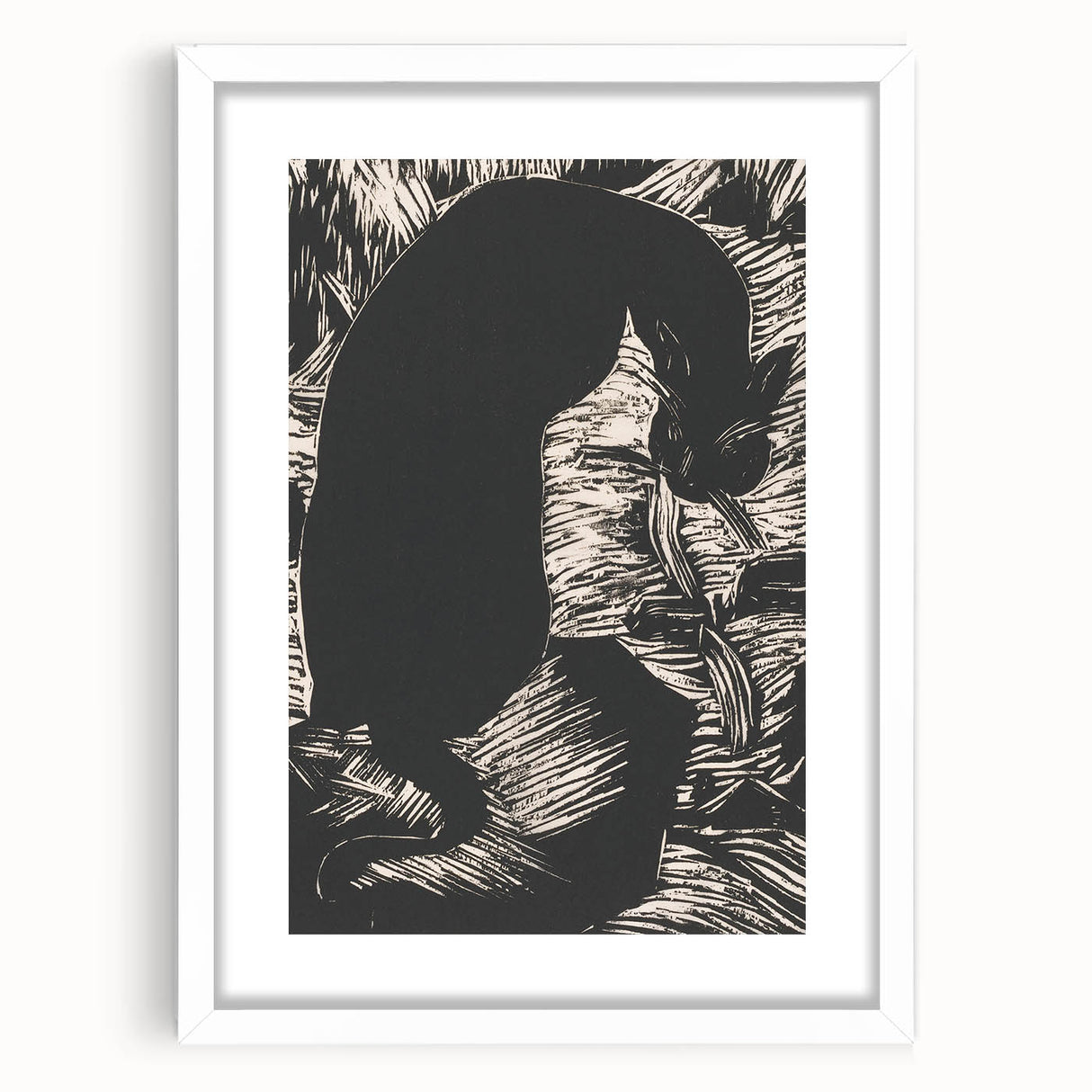 Black Cat Silhouette Print - Mysterious Gothic Wall Art Decor