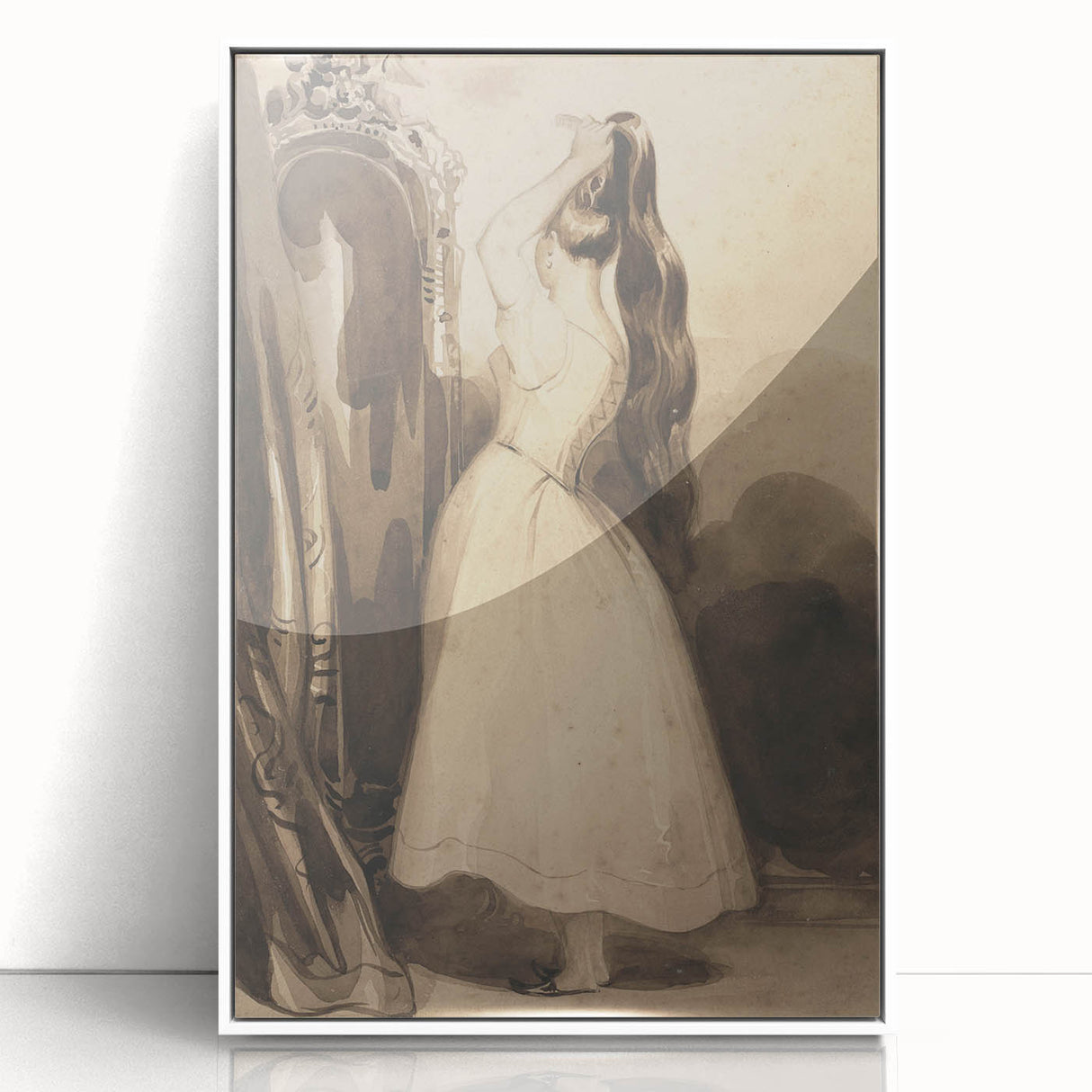 Victorian Gothic Lady Print - Mysterious Reflection - Gothic Wall Art