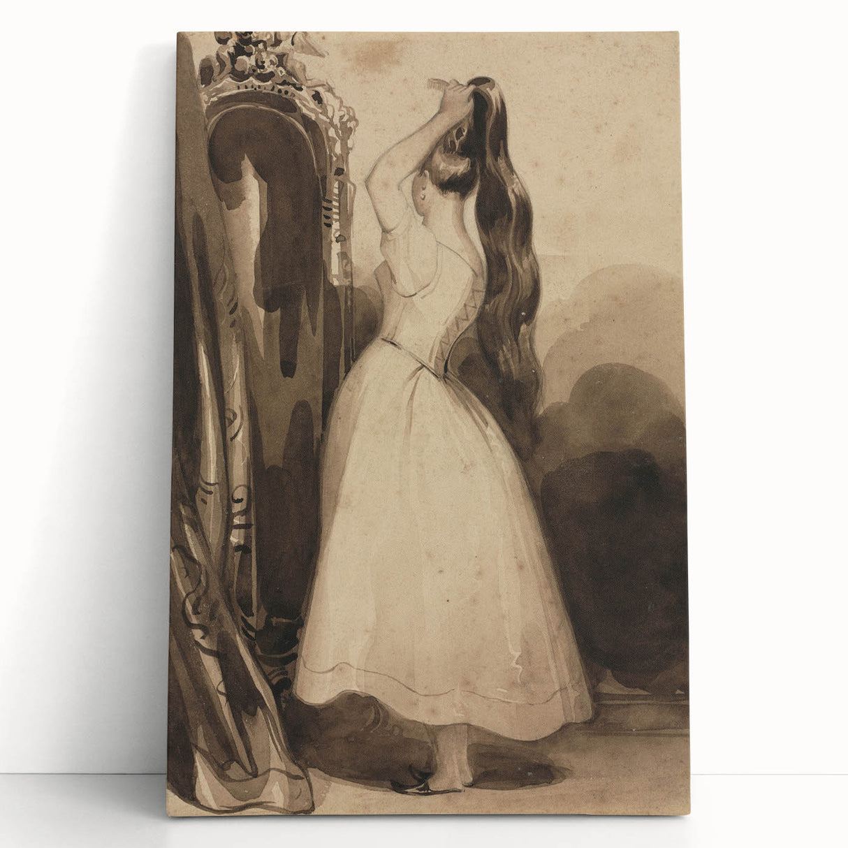 Victorian Gothic Lady Print - Mysterious Reflection - Gothic Wall Art