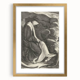 Medieval Cloaked Figure Print - Mysterious Gothic Wall Art Decor