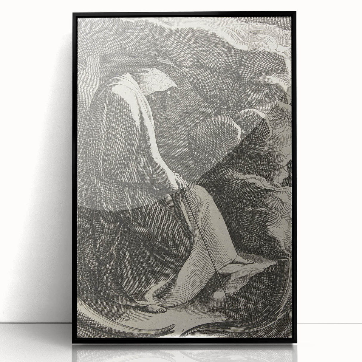 Medieval Cloaked Figure Print - Mysterious Gothic Wall Art Decor