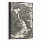 Medieval Cloaked Figure Print - Mysterious Gothic Wall Art Decor
