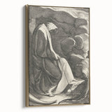 Medieval Cloaked Figure Print - Mysterious Gothic Wall Art Decor