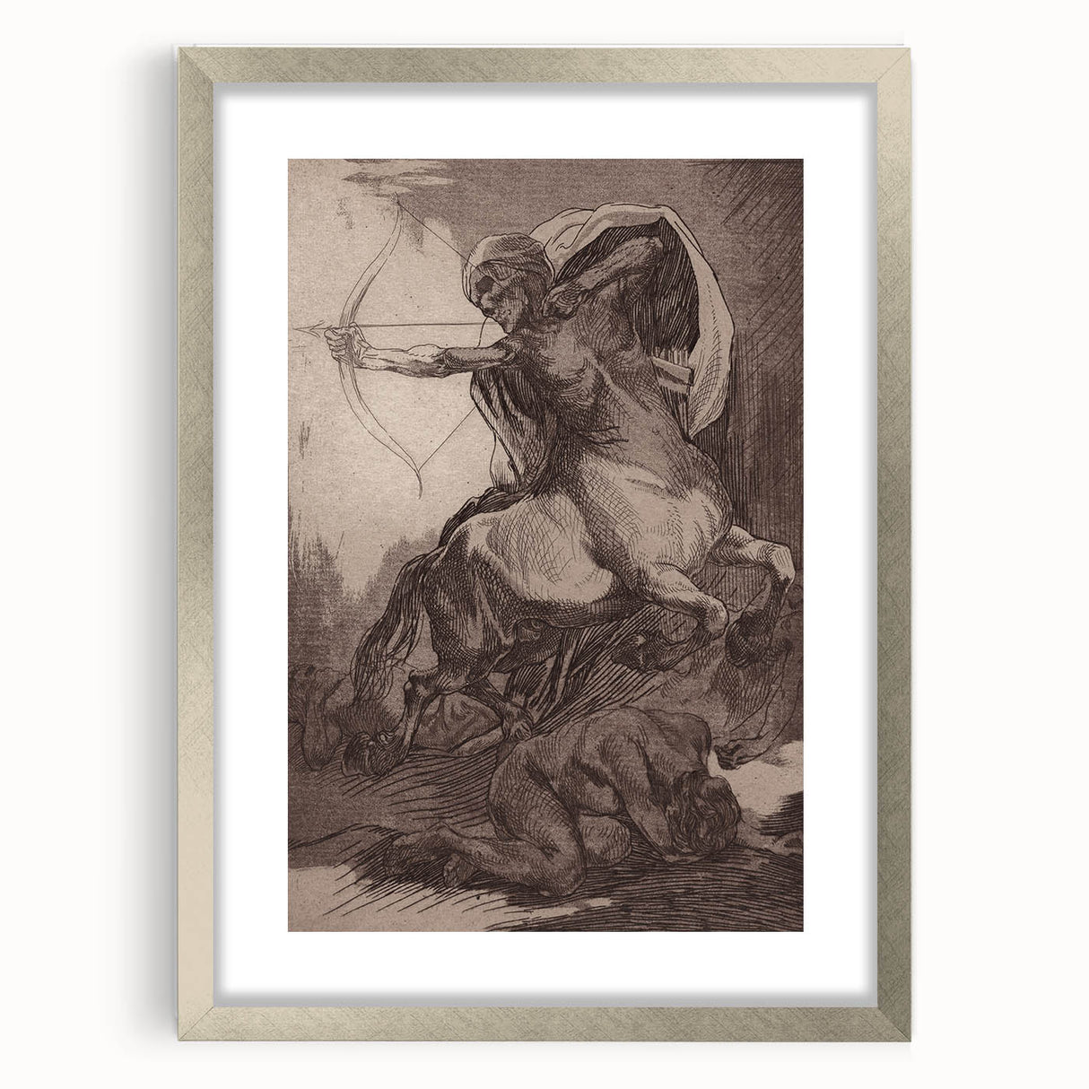 Centaur Archer Gothic Print - Dark Mythological Wall Art Decor