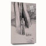 Shadowy Gothic Figure in the Forest - Vintage Gothic Wall Art Print