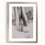 Shadowy Gothic Figure in the Forest - Vintage Gothic Wall Art Print