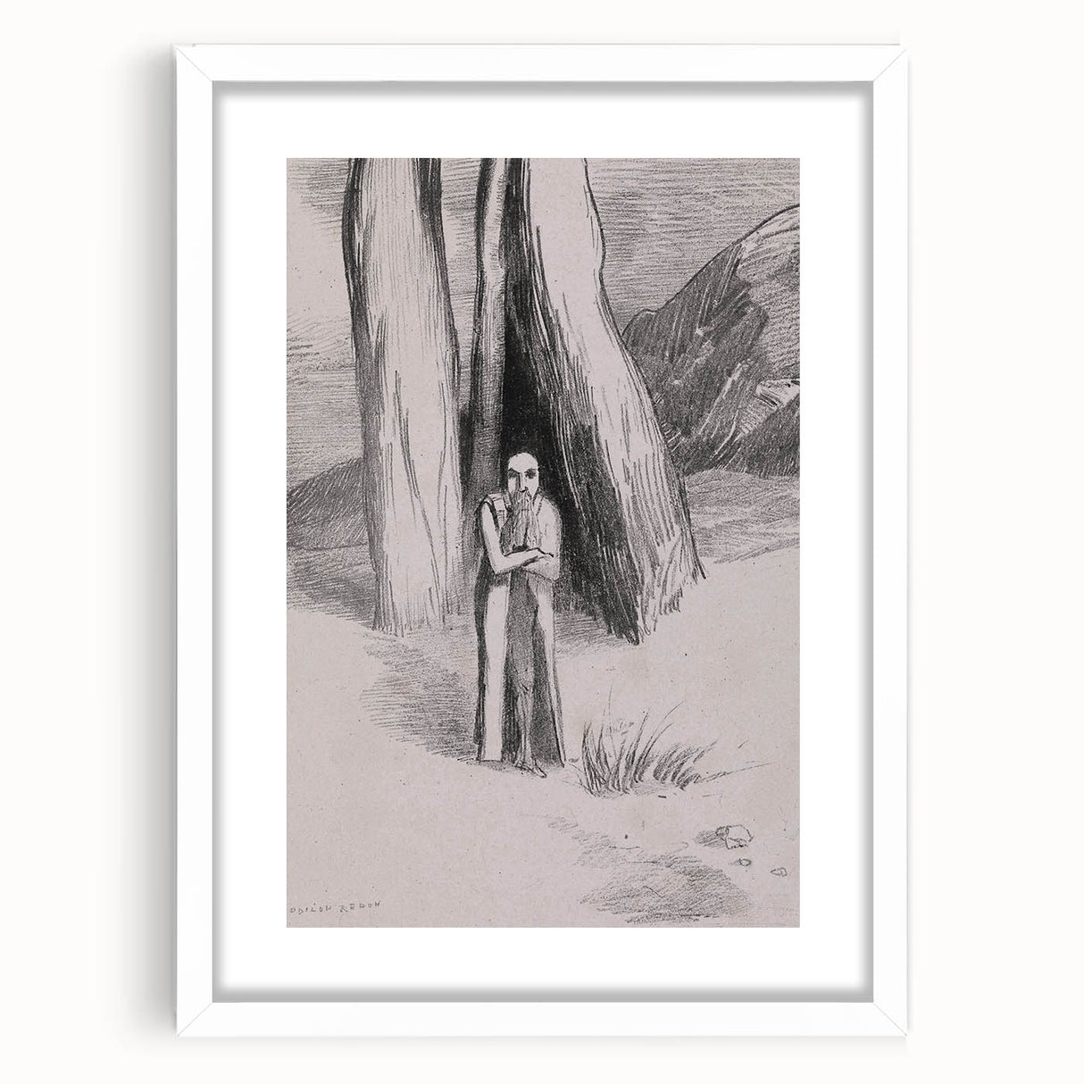Shadowy Gothic Figure in the Forest - Vintage Gothic Wall Art Print