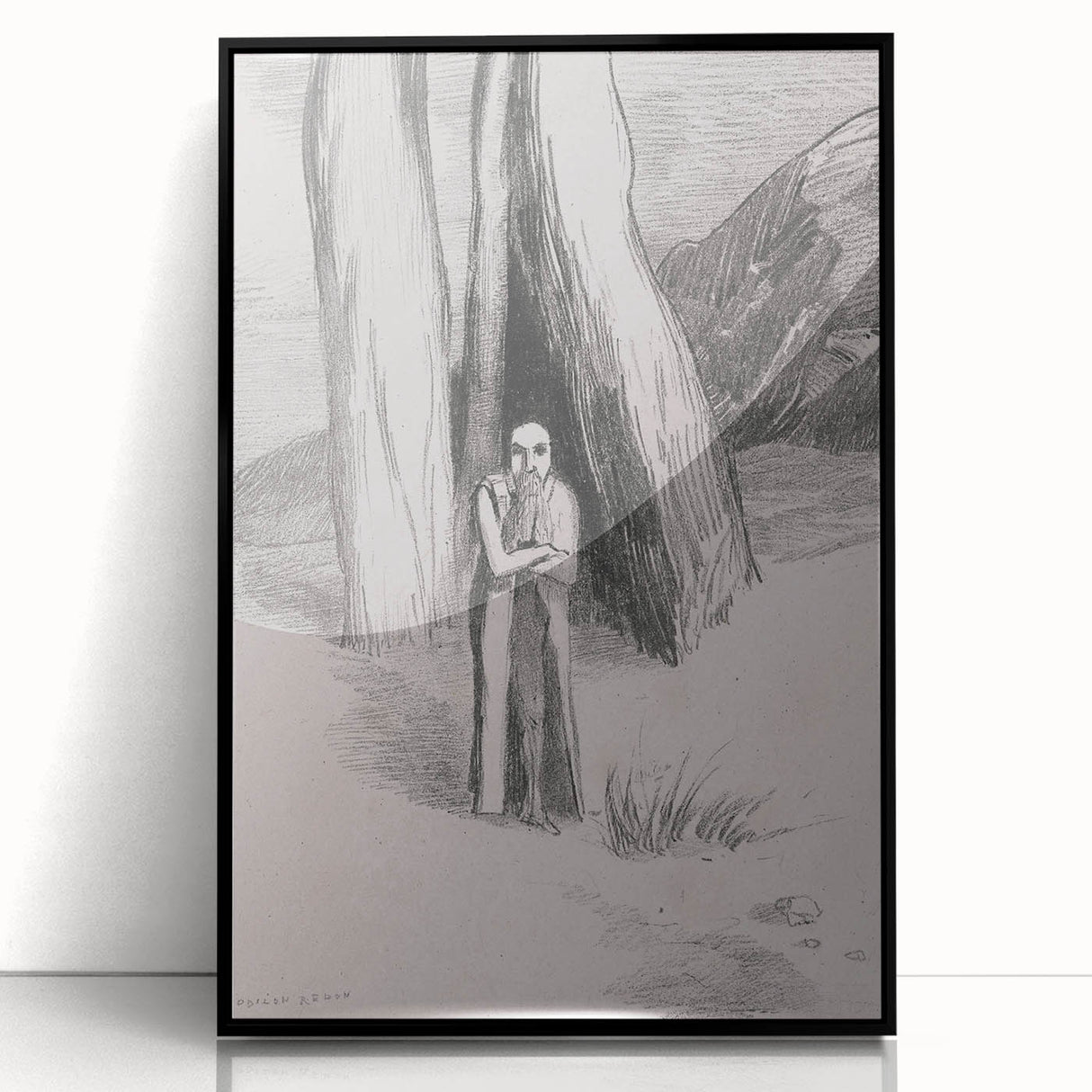 Shadowy Gothic Figure in the Forest - Vintage Gothic Wall Art Print