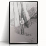Shadowy Gothic Figure in the Forest - Vintage Gothic Wall Art Print