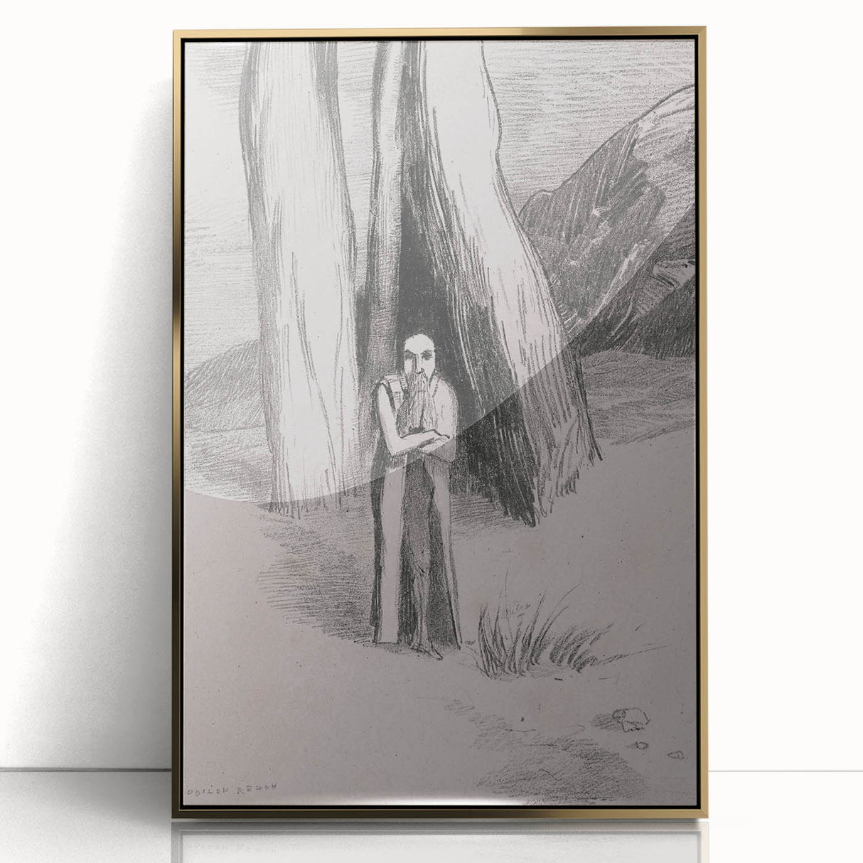 Shadowy Gothic Figure in the Forest - Vintage Gothic Wall Art Print