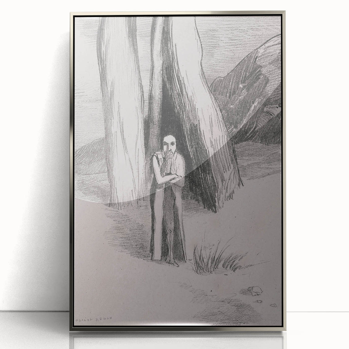 Shadowy Gothic Figure in the Forest - Vintage Gothic Wall Art Print