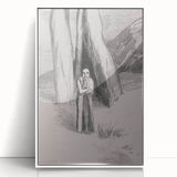 Shadowy Gothic Figure in the Forest - Vintage Gothic Wall Art Print