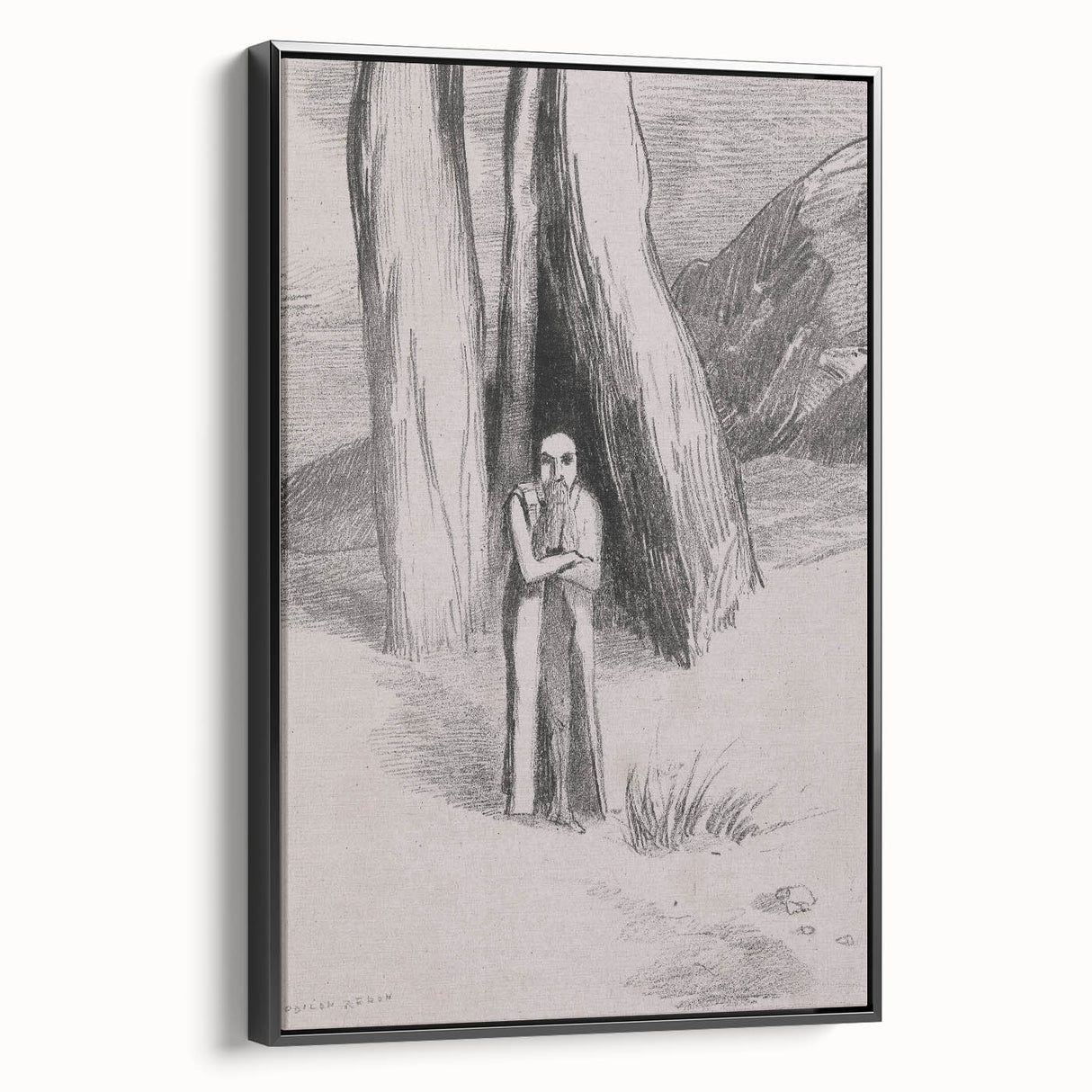 Shadowy Gothic Figure in the Forest - Vintage Gothic Wall Art Print