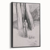 Shadowy Gothic Figure in the Forest - Vintage Gothic Wall Art Print
