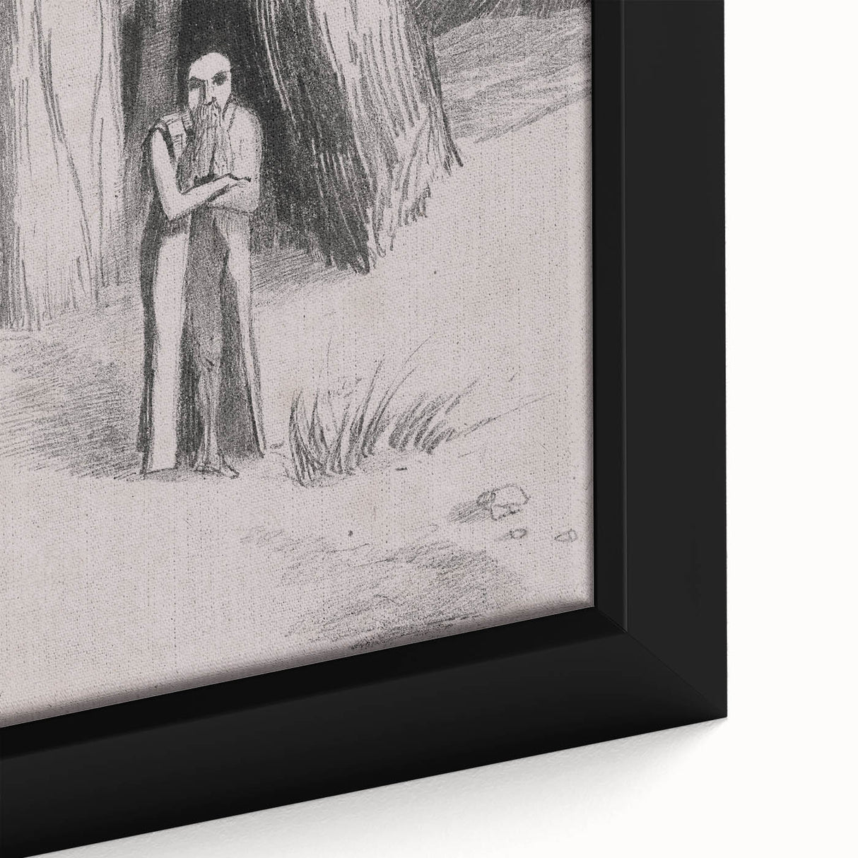 Shadowy Gothic Figure in the Forest - Vintage Gothic Wall Art Print