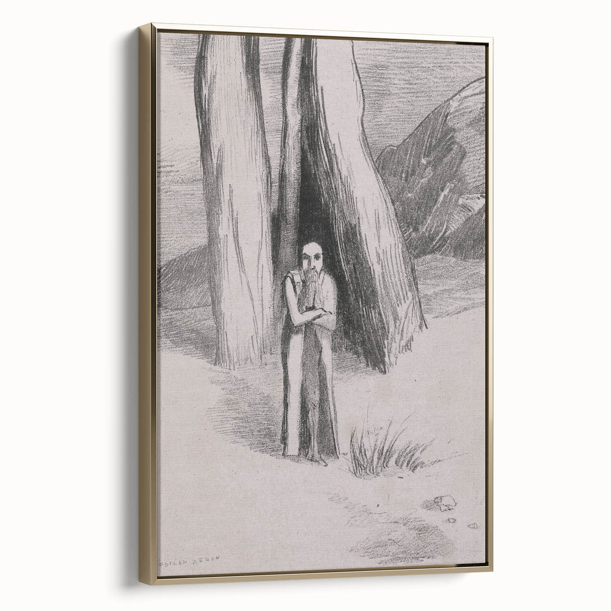 Shadowy Gothic Figure in the Forest - Vintage Gothic Wall Art Print