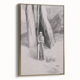 Shadowy Gothic Figure in the Forest - Vintage Gothic Wall Art Print