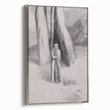Shadowy Gothic Figure in the Forest - Vintage Gothic Wall Art Print