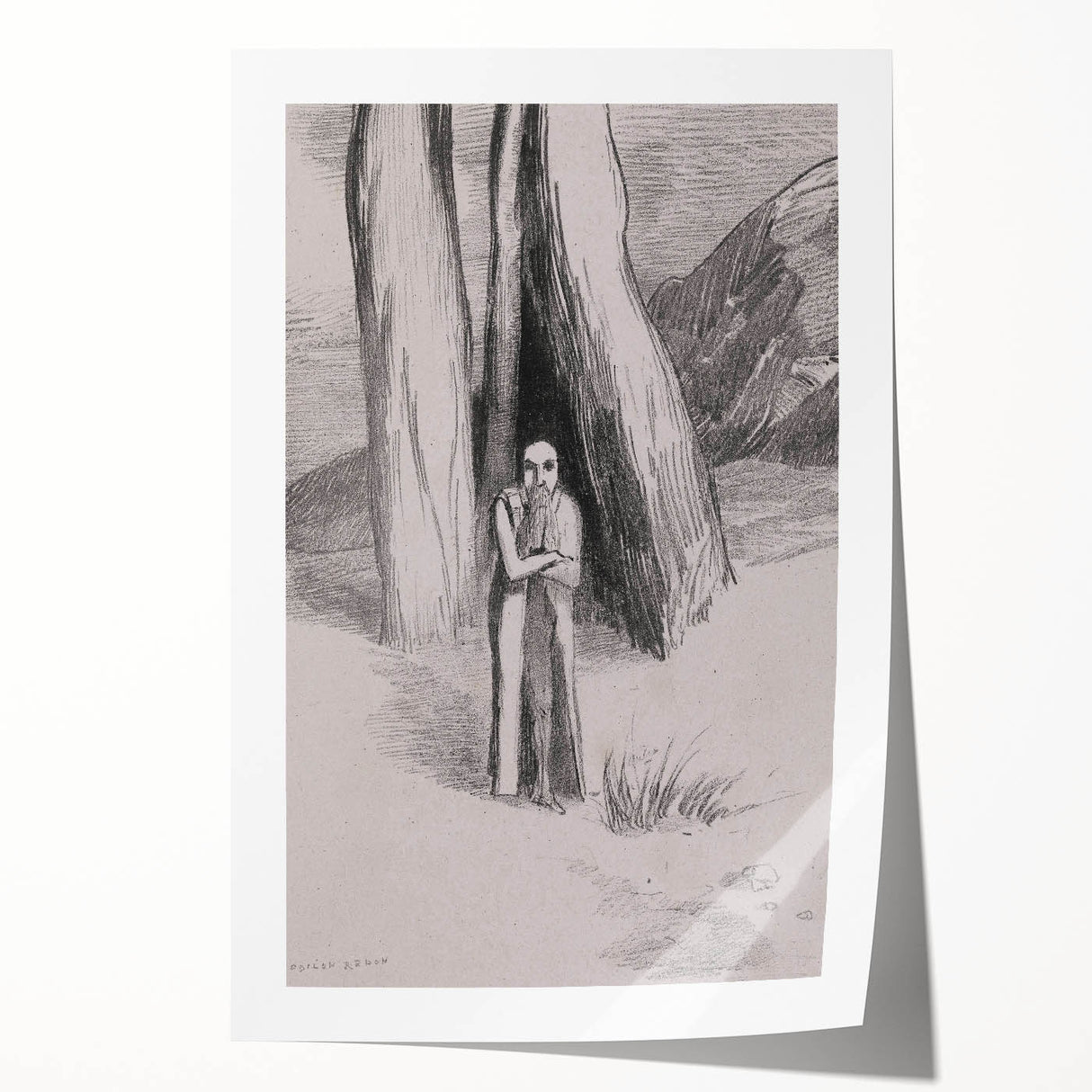 Shadowy Gothic Figure in the Forest - Vintage Gothic Wall Art Print