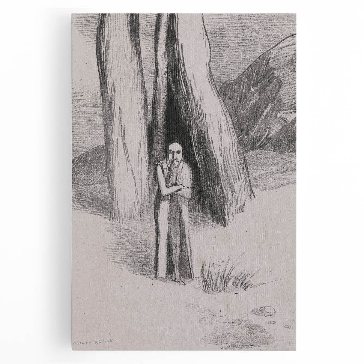 Shadowy Gothic Figure in the Forest - Vintage Gothic Wall Art Print