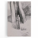 Shadowy Gothic Figure in the Forest - Vintage Gothic Wall Art Print