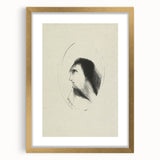 Medieval Gothic Portrait Sketch - Mysterious Figure - Gothic Wall Art