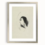 Medieval Gothic Portrait Sketch - Mysterious Figure - Gothic Wall Art