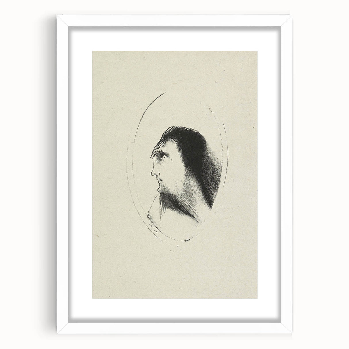 Medieval Gothic Portrait Sketch - Mysterious Figure - Gothic Wall Art