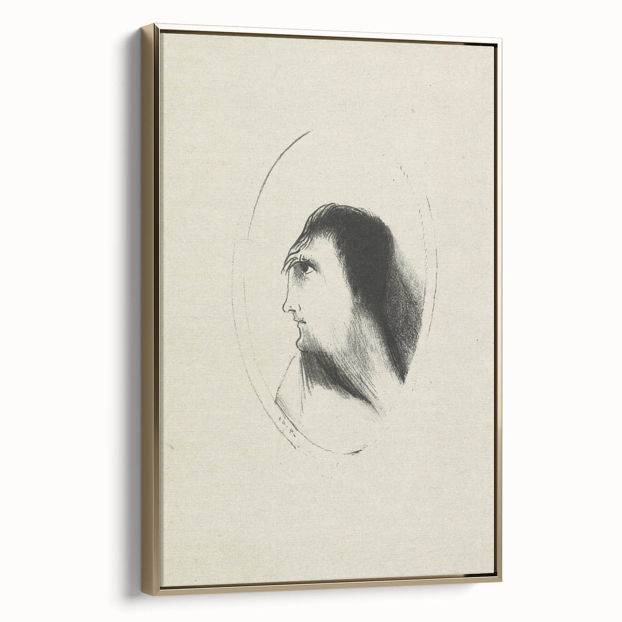 Medieval Gothic Portrait Sketch - Mysterious Figure - Gothic Wall Art