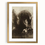 Medieval Gothic Artwork - Dark Horse and Figure - Gothic Wall Art Print