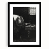 Gothic Wall Art | Dark Academia Art Print of Scholar Reading