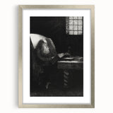 Gothic Wall Art | Dark Academia Art Print of Scholar Reading