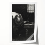 Gothic Wall Art | Dark Academia Art Print of Scholar Reading