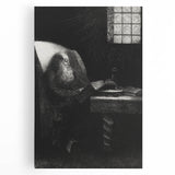Gothic Wall Art | Dark Academia Art Print of Scholar Reading
