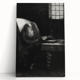 Gothic Wall Art | Dark Academia Art Print of Scholar Reading