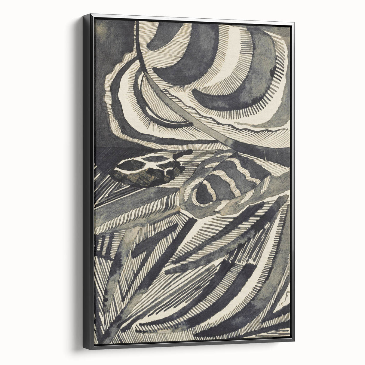 Gothic Wall Art | Abstract Snake and Curved Patterns Gothic Print