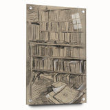 Gothic Wall Art | Dark Academia Bookshelf Print for Intellectual Decor