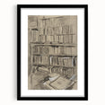 Gothic Wall Art | Dark Academia Bookshelf Print for Intellectual Decor