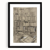 Gothic Wall Art | Dark Academia Bookshelf Print for Intellectual Decor