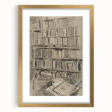 Gothic Wall Art | Dark Academia Bookshelf Print for Intellectual Decor
