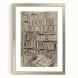 Gothic Wall Art | Dark Academia Bookshelf Print for Intellectual Decor