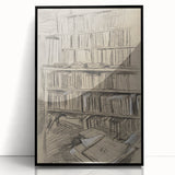 Gothic Wall Art | Dark Academia Bookshelf Print for Intellectual Decor