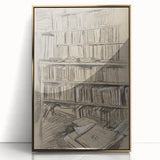 Gothic Wall Art | Dark Academia Bookshelf Print for Intellectual Decor
