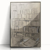 Gothic Wall Art | Dark Academia Bookshelf Print for Intellectual Decor