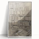 Gothic Wall Art | Dark Academia Bookshelf Print for Intellectual Decor