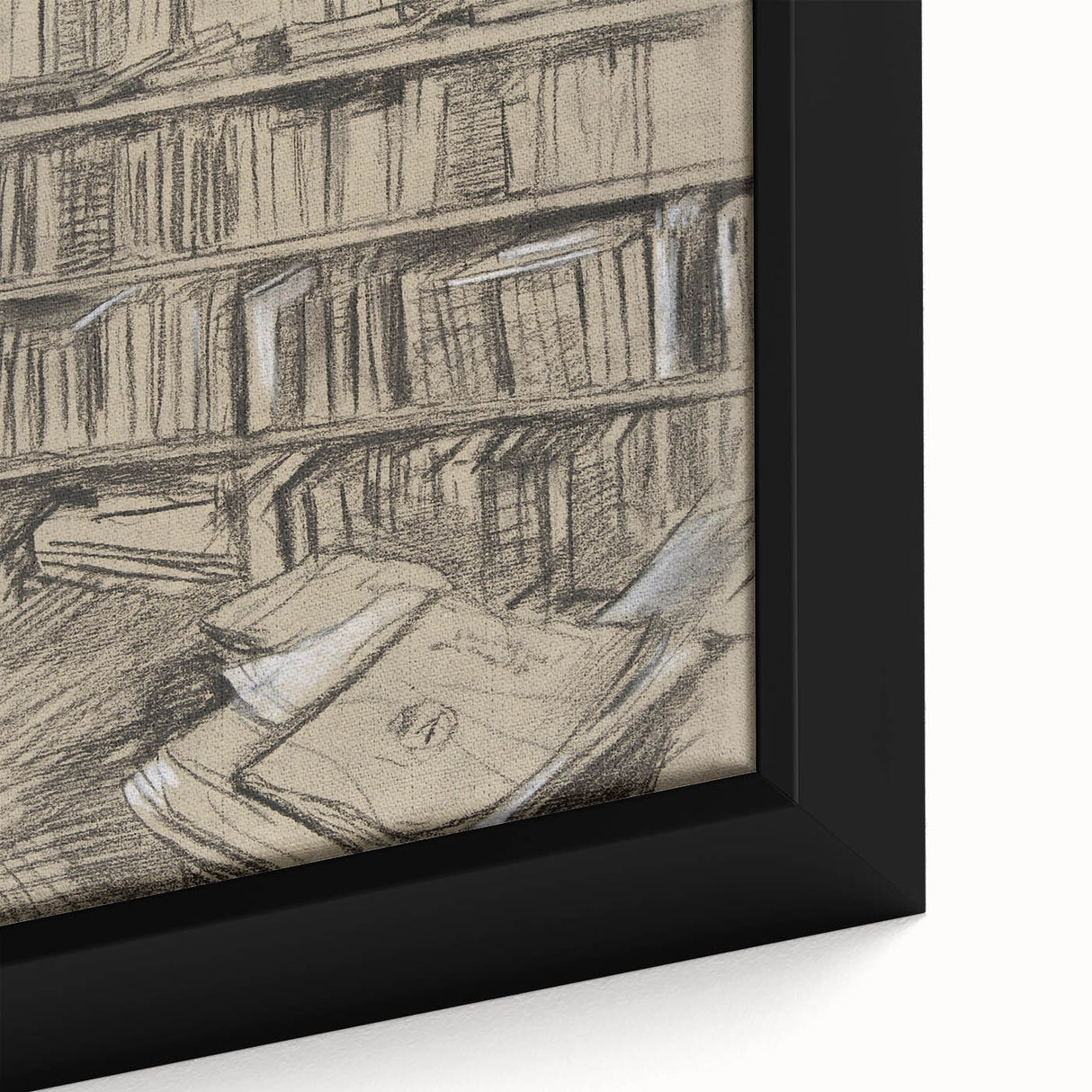Gothic Wall Art | Dark Academia Bookshelf Print for Intellectual Decor