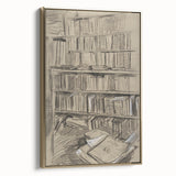 Gothic Wall Art | Dark Academia Bookshelf Print for Intellectual Decor